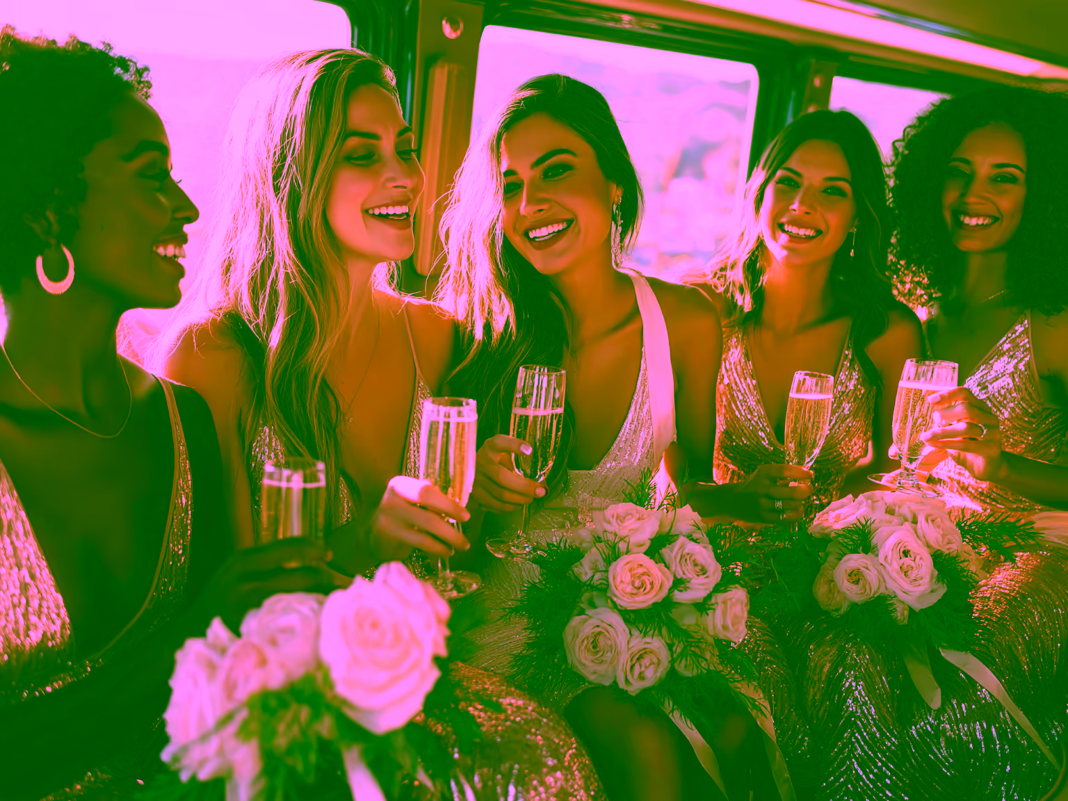 Charter bus for wedding transportation